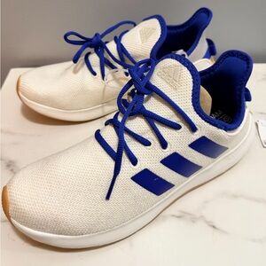 Adidas Shoes 7.5 White and Blue cloudfoam plus
